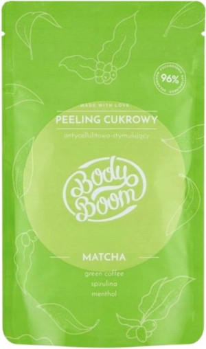 BodyBoom Peeling cukrowy Matcha 100g