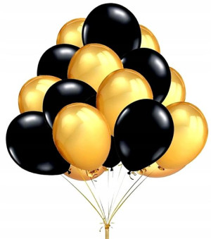 Balony Złote Czarne 50szt Ślub Wesele Urodziny Bal
