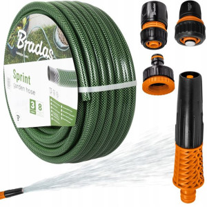 Wąż Ogrodowy Do Wody 20m 1/2" 3x Złączka Zraszacz