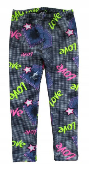 Legginsy getry leginsy bawełniane druk love 134