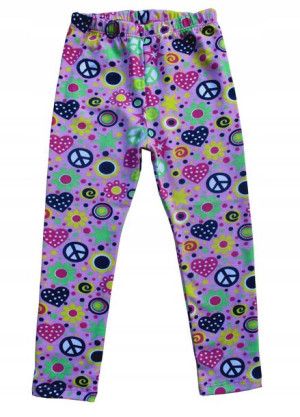 Legginsy getry leginsy bawełniane druk różowe 146