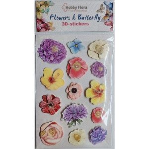 Naklejki 3D z kwiatami kwiatki 3D Hobby Flora (wzór n8)