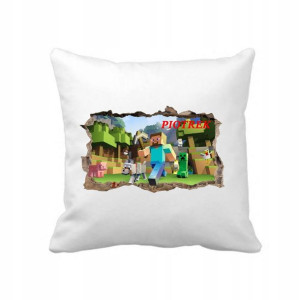 Poduszka Minecraft + imię gratis 40x40 cm