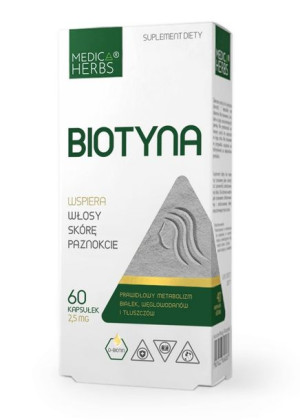 Biotyna Na Włosy Skóra Paznokcie 60kaps Medica