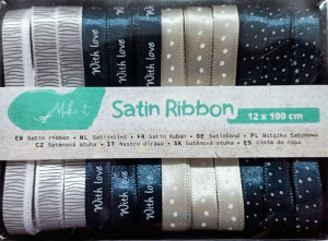 Kolorowe satynowe Tasiemki Wstążki 1cm x 100cm 12 sztuk w10