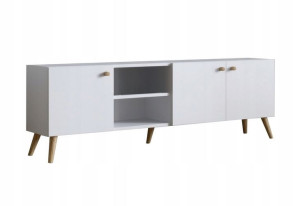 Szafka RTV ELEGANCKA 160 cm biała SKANDI Styl
