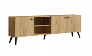 Szafka RTV ELEGANCKA 160 cm dąb złoty SKANDI Styl