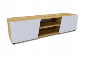 Szafka RTV ELEGANCKA 160 cm dąb/biały LAMINAT