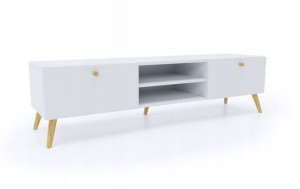 Szafka RTV ELEGANCKA 160 cm biała SKANDI Styl