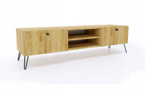 Szafka RTV ELEGANCKA 140 cm dąb złoty LOFT Komoda