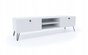 Szafka RTV ELEGANCKA 140 cm biała LOFT Komoda