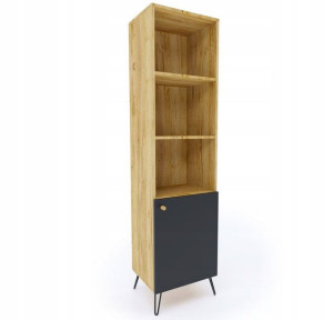 WITRYNA Szafka 50 x 194 cm dąb/czarna LOFTOWY Styl