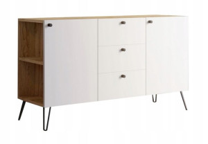 KOMODA Szafka 120 cm dąb/biała LOFTOWA Prawa/Lewa