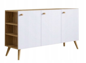 KOMODA Szafka 120 cm dąb/biała SKANDI Prawa/Lewa