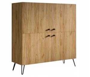 KOMODA Szafka 110 x 115 cm LOFTOWA dąb craft złoty