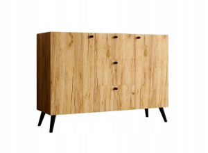 KOMODA Szafka 120 cm DUŻA dąb złoty 3 SZUFLADY