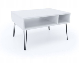 STOLIK Kawowy z półką 80 x 60 cm LOTFOWY biały