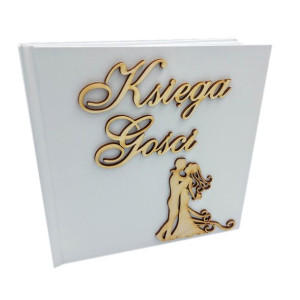 Księga Gości z drewnianym napisem