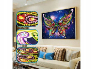 HAFT Diamentowy MOZAIKA MOTYL 30x40 cm Zestaw 5D