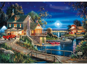 HAFT Diamentowy MOZAIKA NOCĄ 40x30 cm Zestaw 5D