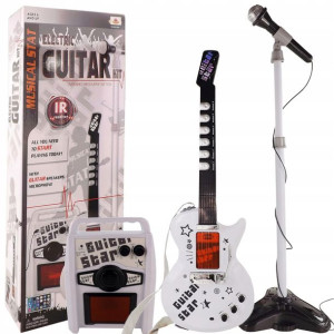 GITARA ze wzmacniaczem do NAUKI +Mikrofon i statyw