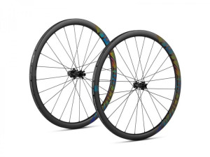 Koła 700C TGR CARBON PRO, rainbow tubeless ready, komplet, przód: 12x100mm,