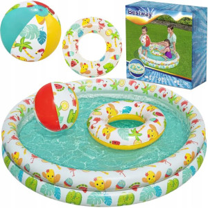 BASEN Dmuchany BESTWAY dla dzieci 122cm KOŁO PIŁKA