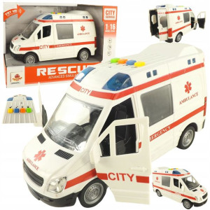 KARETKA Ambulans OTWIERANE Drzwi 1:16 z dźwiękiem