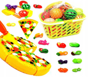 KOSZYK na zakupy do zabawyWARZYWA OWOCE PIZZA 20el
