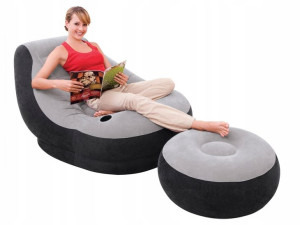 Dmuchany FOTEL z PODNÓZKIEM SOFA 1-osobowa DUŻY