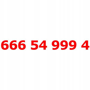 666 54 999 4 Złoty Numer T-mobile Starter Tmobile