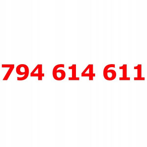 794 614 611 PLAY Złoty numer Nr telefonu STARTER