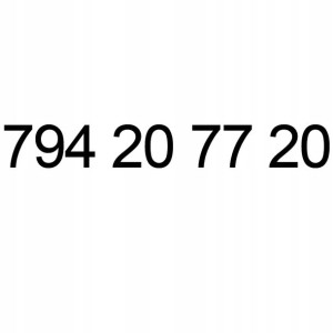 794 20 77 20 Złoty łatwy numer PLAY STARTER KARTA