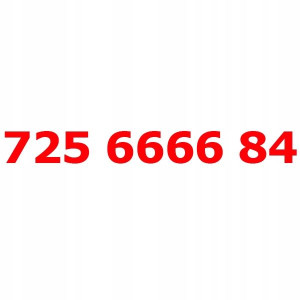 725 66 66 84 Złoty numer PLUSH PLUS 725 6666 84