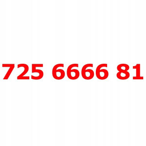 725 66 66 81 Złoty numer PLUSH PLUS 725 6666 81