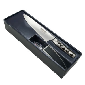 Zestaw Starter: Nóż szefa kuchni G-2 + ostrzałka MinoSharp Global G-2220GB