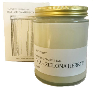 Ręcznie robiona świeca sojowa FIGA + ZIELONA HERBATA 300ml