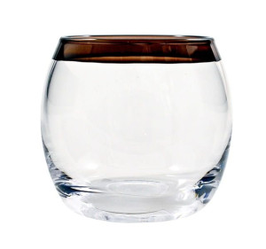 Szklany świecznik tealight brąz
