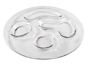 Patera szklana na przekąski surówki dipy - Szkło artystyczne 45cm