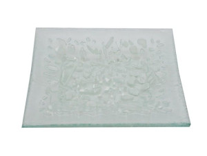 Patera bezbarwna - białe plamki 33cm