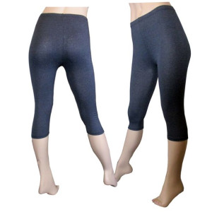 Legginsy getry bawełniane 3/4 rybaczki XXXL grafit