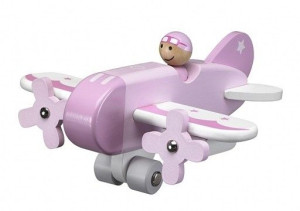 Drewniany Samolot Kids Concept - Różowy