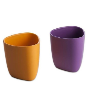 eKoala - Kubki z BIOplastiku, Pomarańczowy + Fioletowy, 4m+, 2 szt.
