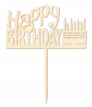 Topper na tort Happy Birthday Dekoracja