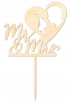 Topper na tort Mr & Mrs Dekoracja ozdoba