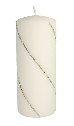 Świeca BOLERO mat walec duży parafinowa 7xh18cm biały