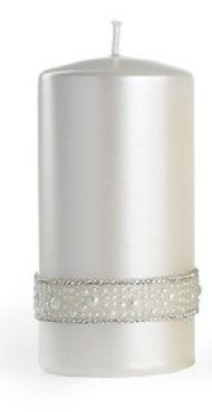 Świeca CRYSTAL OPAL walec duży 7xh18cm   biała