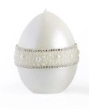 Świeca CRYSTAL jajko małe 5x9cm biała