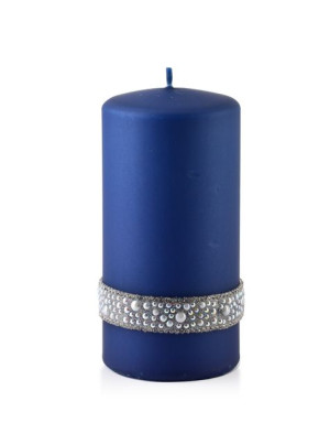 Świeca CRYSTAL Walec średni P 7xh14cm   parafinowa granatowa