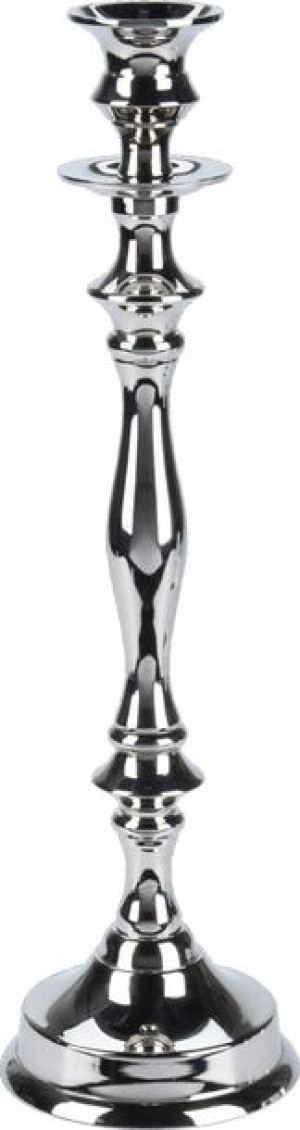 Świecznik 36.5cm Srebrny Metalowy